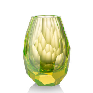 facet uranium crystal lime green vase