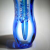 bottom of sommerso blue art glass bud vase