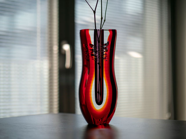 Sommerso Art Glass Red
