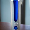 glass art cylinder bud vase artisan glass style frosted glass and blue sommerso